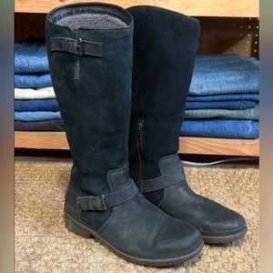 UGG - Thomsen Tall “Riding Boot” in Stout Black Leather & Suede, Waterproof, 8.5